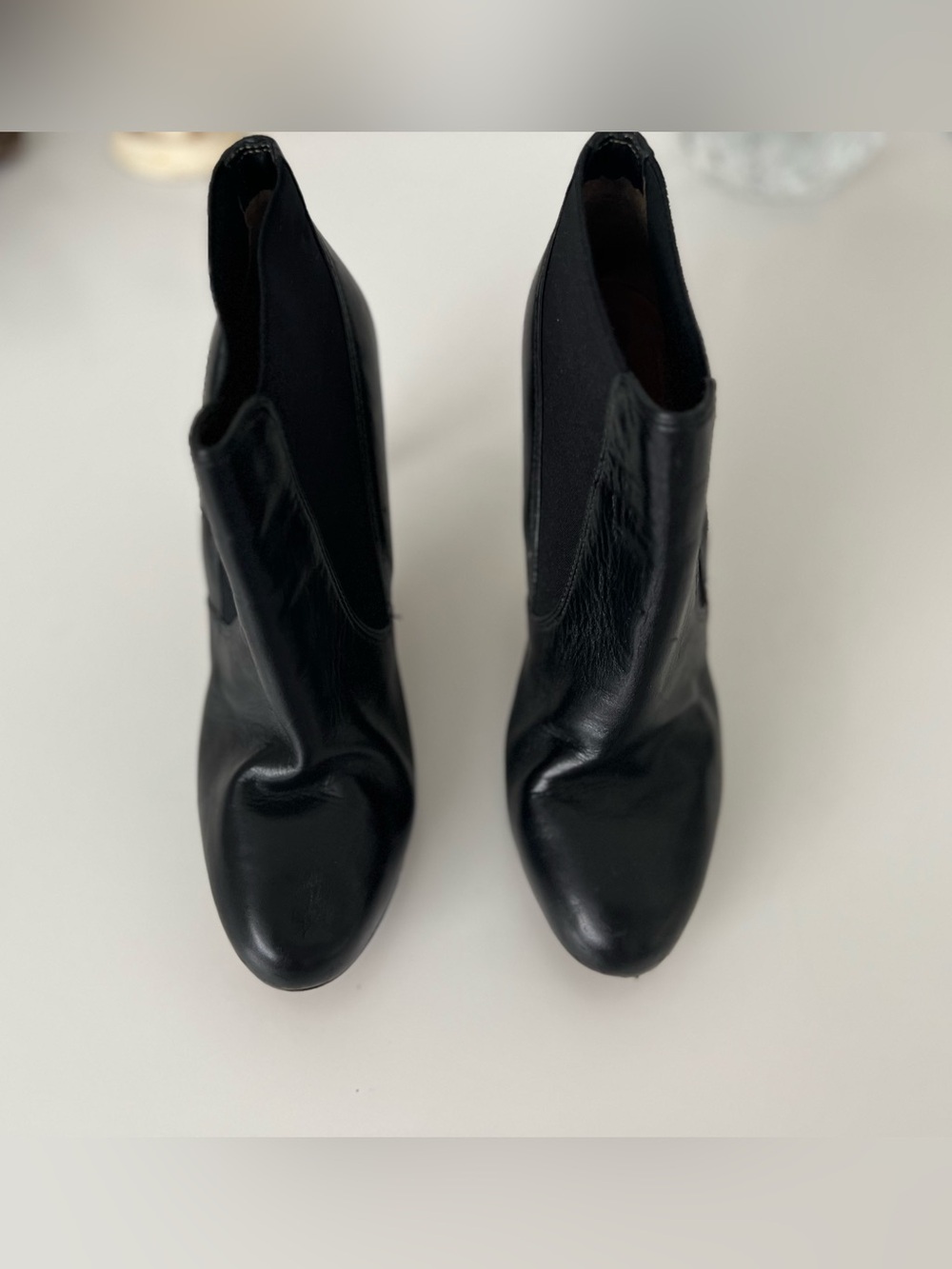 Via Spiga Black Leather Chelsea Ankle Boots